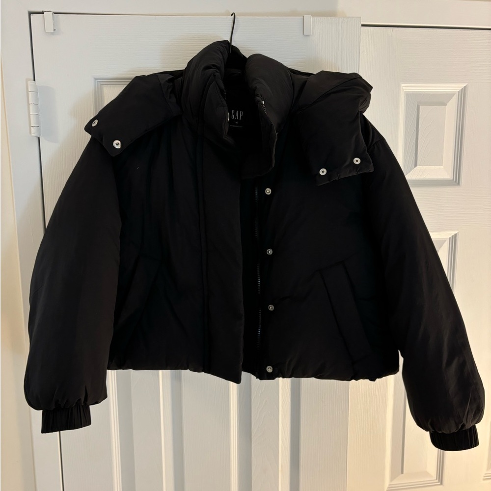 Gap cropped duvet wrap puffer jacket